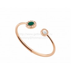 Bracciale BVLGARI BVLGARI in oro rosa con elementi in madreperla e malachite