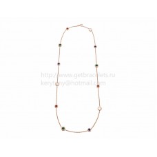 Sautoir BVLGARI BVLGARI in oro rosa con madreperla, corniola, malachite, lapislazzuli