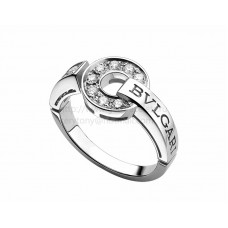 Anello BVLGARI BVLGARI in oro bianco con pavé di diamanti