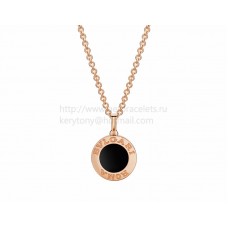 Collana BVLGARI BVLGARI Oro rosa con Onice e Pavé di Diamanti