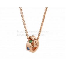 Collana BVLGARI BVLGARI in Oro Rosa con Zaffiri Blu e Tsavorite