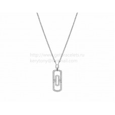 Collana BVLGARI Parentesi in oro bianco con pavé di diamanti Collana BVLGARI Parentesi in oro bianco con pavé di diamanti