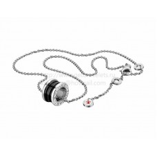 Pendente BVLGARI Save the Children in ceramica nera e argento sterling Pendente BVLGARI Save the Children in ceramica nera e argento sterling