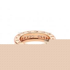 Anello Bvlgari B.zero1 in oro rosa a 1 fascia con pavé di diamanti