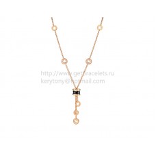 Collana Bvlgari B.zero1 in oro rosa con ceramica nera e pavé di diamanti Collana Bvlgari B.zero1 in oro rosa con ceramica nera e pavé di diamanti
