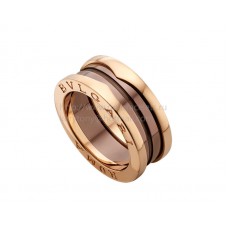 Anello Bvlgari B.zero1 a 2 fasce in oro rosa e cermet
