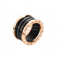 Anello Bvlgari B.zero1 a 4 fasce in oro rosa con ceramica nera Anello Bvlgari B.zero1 a 4 fasce in oro rosa con ceramica nera