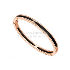Bracciale rigido Bvlgari B.zero1 in oro rosa e cermet nero