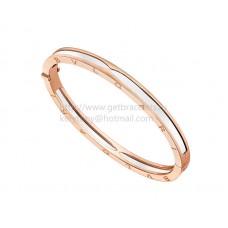 Bracciale rigido Bvlgari B.zero1 in oro rosa e cermet bianco