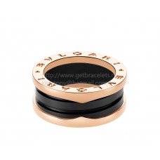 Anello Bvlgari B.zero1 in ceramica nera e oro rosa