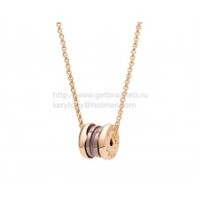 Collana Bvlgari B.zero1 con catena in oro rosa e pendente in oro rosa e cermet Collana Bvlgari B.zero1 con catena in oro rosa e pendente in oro rosa e cermet