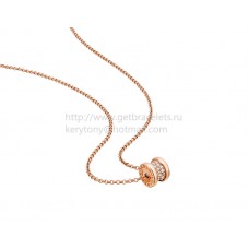 Collana Bvlgari B.zero1 in oro rosa con pavé di diamanti Collana Bvlgari B.zero1 in oro rosa con pavé di diamanti