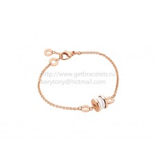 Bracciale Bvlgari B.zero1 Soft in oro rosa con pendente in oro rosa e ceramica bianca Bracciale Bvlgari B.zero1 Soft in oro rosa con pendente in oro rosa e ceramica bianca