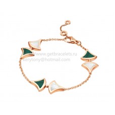 Bracciale Bvlgari DIVAS Dream in oro rosa con malachite e madreperla Bracciale Bvlgari DIVAS Dream in oro rosa con malachite e madreperla