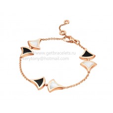 Bracciale Bvlgari DIVAS Dream in oro rosa con madreperla e onice BR856995 Bracciale Bvlgari DIVAS Dream in oro rosa con madreperla e onice BR856995