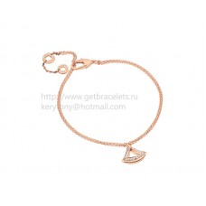 Bracciale traforato Bvlgari DIVAS Dream in oro rosa con pendente in oro rosa con pavé di diamanti Bracciale traforato Bvlgari DIVAS Dream in oro rosa con pendente in oro rosa con pavé di diamanti