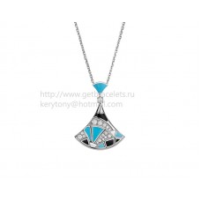 Collana Bvlgari Divas Dream in oro bianco con onice turchese e pavé di diamanti