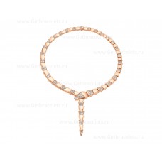 Collana Bvlgari Serpenti in oro rosa 18 carati con pavé di diamanti