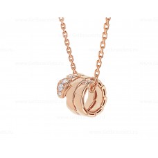 Collana con pendente Bvlgari Serpenti Viper in oro rosa 18 carati con diamanti demi-pavé