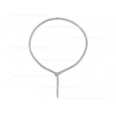 Collana Bulgari Serpenti Viper Slim in oro bianco 18 carati con pavé di diamanti