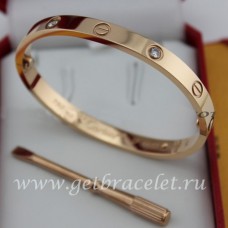  Bracciale Cartier Love per uomo e donna in oro rosa 4 diamanti