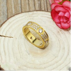 Anello Love Cartier in oro giallo 18 carati con pavé di diamanti con 6 grandi diamanti Anello Love Cartier in oro giallo 18 carati con pavé di diamanti con 6 grandi diamanti