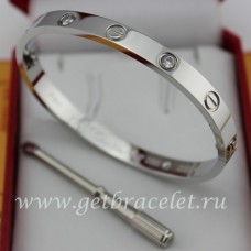  Bracciale Love per uomo e donna in oro bianco Cartier con 4 diamanti