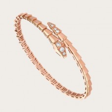Bracciale Bvlgari Serpenti Viper in oro rosa 18 carati con diamanti demi-pavé
