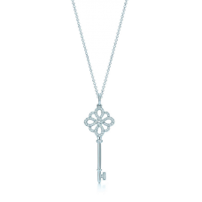 Collana Tiffany Keys con ciondolo chiave e catena con diamanti. Festa