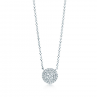 Collana a catena in argento sterling Tiffany Soleste con diamanti rotondi Collana a catena in argento sterling Tiffany Soleste con diamanti rotondi