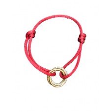 Bracciale Trinity de Cartier in oro 18 carati con diamanti in cotone rosso