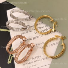 Orecchini Van Cleef Arpels Perlee a 1 fila di diamanti Orecchini Van Cleef Arpels Perlee a 1 fila di diamanti