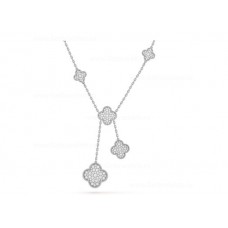 Collana Van Cleef Arpels Perlee Magic Alhambra 6 motivi con diamanti Collana Van Cleef Arpels Perlee Magic Alhambra 6 motivi con diamanti