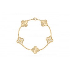 Bracciale Van Cleef Arpels Alhambra 5 motivi in oro giallo con diamanti Bracciale Van Cleef Arpels Alhambra 5 motivi in oro giallo con diamanti