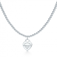 Collana Tiffany con catena di perline e cuore