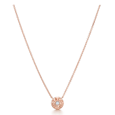 Pendente circolare Tiffany 1837 con collana di un diamante in argento/oro rosa
