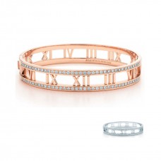 Bracciale rigido aperto incernierato Tiffany Atlas con pavé di diamanti Bracciale rigido aperto incernierato Tiffany Atlas con pavé di diamanti