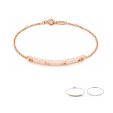 Bracciale con barra traforata Tiffany Atlas con cristalli in oro rosa Novità Bracciale con barra traforata Tiffany Atlas con cristalli in oro rosa Novità