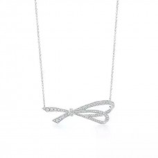 Tiffany Bow Collana Chic Diamanti Ciondolo Gioielli da donna