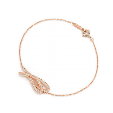Tiffany Bow Bracciale in oro rosa con diamanti e ciondoli da donna UK