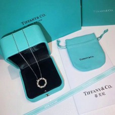 Tiffany Dupe Schlumberger Cerchio Ciondolo Cristalli Collana in argento sterling da donna placcato in oro per le donne