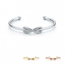 Bracciale Tiffany Infinity Bracciale da donna in argento sterling 925 con simbolo di amore infinito e pietre preziose