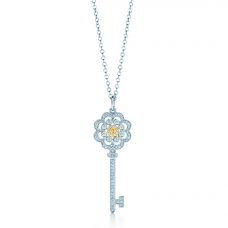 Tiffany Keys Collana con ciondolo chiave rosa Diamanti Argento sterling LA Saldi