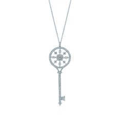 Collana Tiffany Keys con ciondolo chiave caleidoscopio in argento sterling e diamanti. Saldi in Malesia per donna