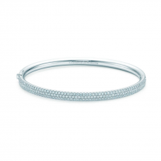 Tiffany Metro braccialetto incernierato a tre file in argento sterling con diamanti all'ingrosso