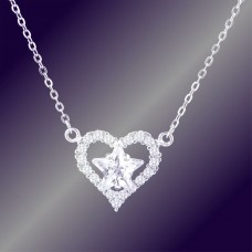Collana Tiffany, ciondolo con pietre preziose, stella a forma di cuore, regalo da donna