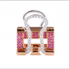 Orecchini a clip pieghevoli Tiffany in oro rosa 925 con diamanti femminili e cristalli rosa Orecchini a clip pieghevoli Tiffany in oro rosa 925 con diamanti femminili e cristalli rosa