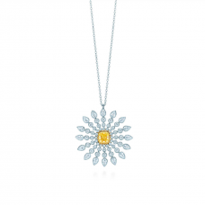 Collana con ciondolo Tiffany Sunburst con diamanti gialli da donna Saldi nel Regno Unito