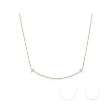 Collana con pendente Tiffany T Smile in oro rosa e argento