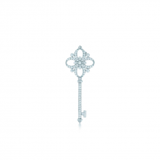 Tiffany Keys Collana con pendente a forma di fiorellino e chiave, gioielli con diamanti